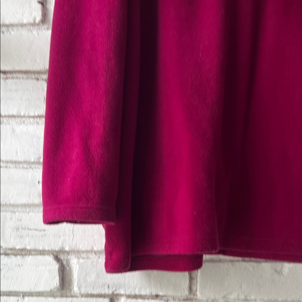 Magenta button down relaxed fit fleece sweater crew neck - Picture 7 of 7